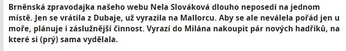 Úvodný text redakcie Extra.cz k článku Nely Slovákovej