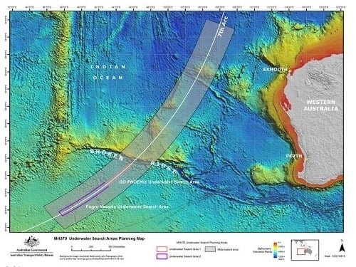 Trosky strateného boeingu MH370