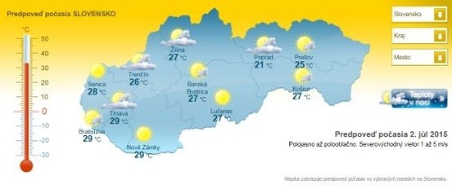 Predpoveď počasia na ďalšie
