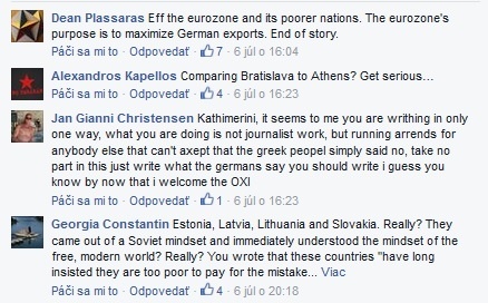 Gréci v diskusiách zosmiešňujú