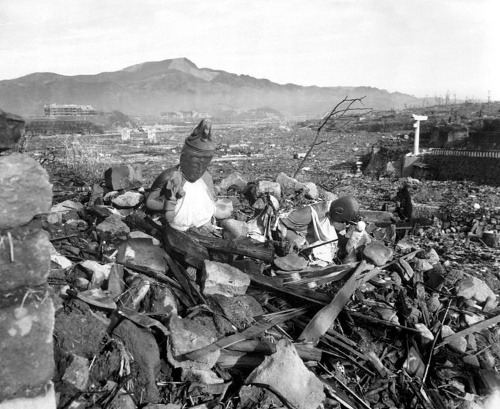 Zničený chrám v Nagasaki