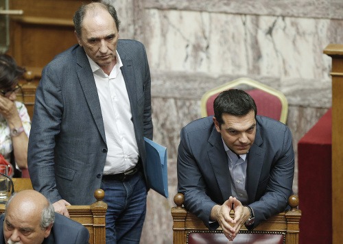 Alexis Tsipras a minister ekonómie Giorgos Stathakis