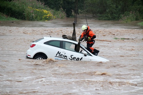 Lokálne záplavy v Nemecku.