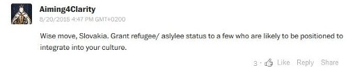 Dobrý krok, Slovensko. Priznať status utečenca/azylanta pár ľuďom schopným integrovať sa do vašej kultúry.