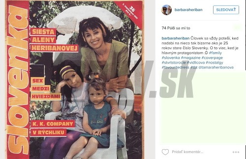 Alena Heribanová so svojimi dcérami na titulke časopisu spred 25 rokov. 