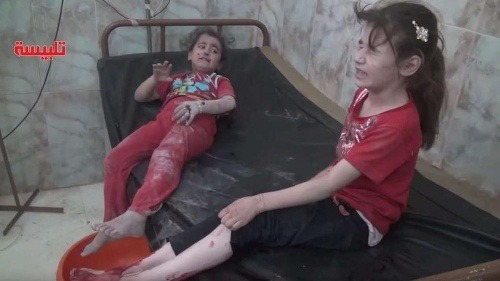 Zranené dievčatá v Sýrii