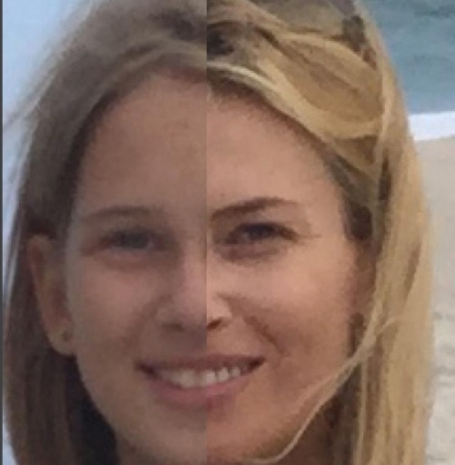 Dcéra Pavla Haberu a Daniely Peštovej - Ella zdedila krásu po svojej mame. Dôkazom môže byť aj táto fotomontáž, kde Daniela spojila snímku svojej tváre s fotkou tváre mladej Elly. 