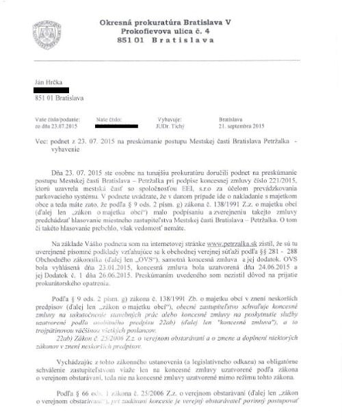 Prokuratúra Hrčkov podnet zamietla