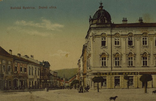 Pohľadnica “Baňská Bystrica, Dolná ulica” (Literárny archív SNK, sign. SP 141)