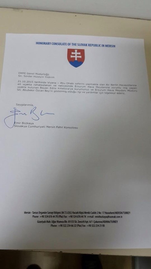 List slovenského honorárneho konzula