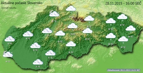 Sneh padá v strednej a východnej časti Slovenska.