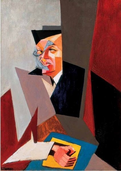 Portrét Tristana Tzaru od maďarského maliara Lajosa Tihanyiho, 1927.
