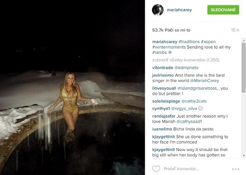 Mariah Carey sa na snehu predviedla nielen v lyžiarskom oblečení, ale aj v sexi plavkách zlatej farby, ktoré zvýraznili jej schudnuté telo. 