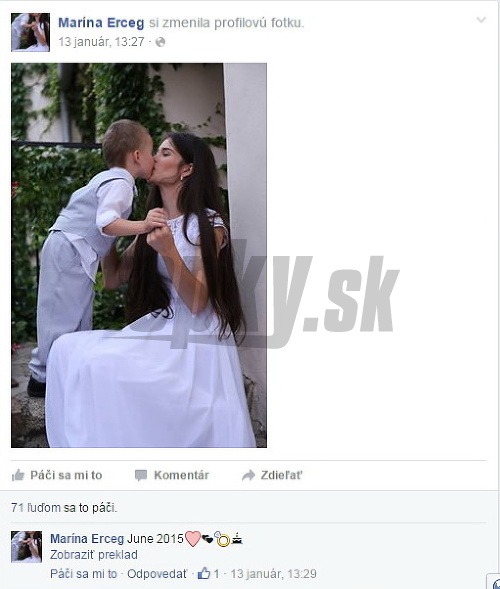 Marína Georgievová sa na Facebooku pochválila fotkou v bielych šatách a zmeneným menom. 