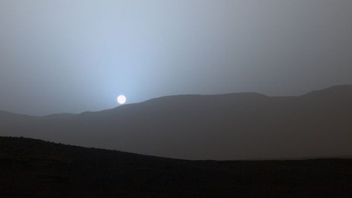 Modrý západ Slnka na Marse