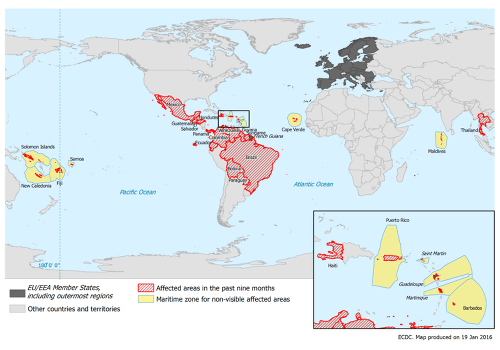 Krajiny ohrozené vírusom zika