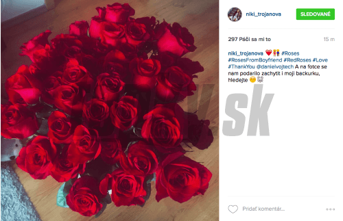 Nikol Trojanová (26) z Hotelu Paradise dostala od snúbenca Daniela kyticu červených ruží. 