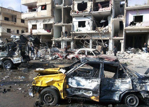 Zničený Homs.