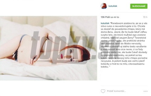 Po celej sérii zvodných fotiek zavesila Katarína Cíbiková na Instagram ďalšiu sexi fotku.