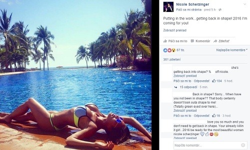 Nicole Scherzinger zverejnila na sociálnych sieťach takúto provokatívnu fotku. Podľa vlastných slov sa chce dostať späť do formy. Jej fanúšikovia sa nestíhajú čudovať. 