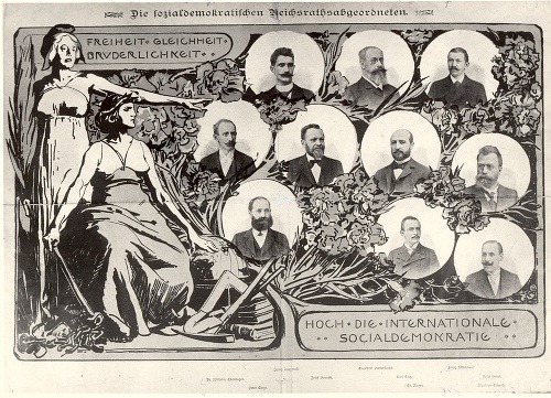 Sociálno-demokratickí poslanci v Ríšskej rade od roku 1897 (Literárny archív SNK, sign. Soc 8/46)