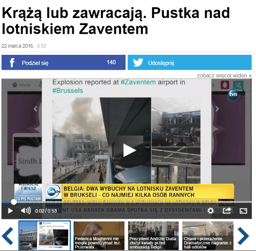 Poľská televízia informuje o situácii