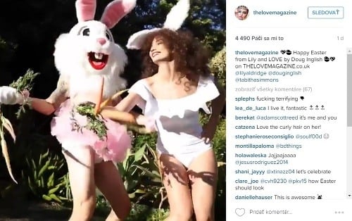 Lily Aldridge si šantenie vo veľkonočne ladenom videu užívala. 
