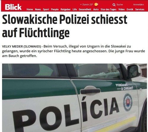 Správu uverejnil aj švajčiarsky Blick.