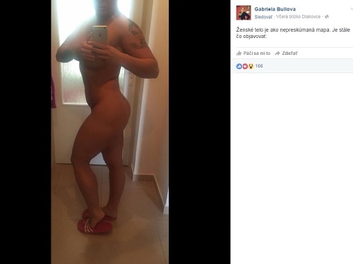 Gabriela Bullová sa na Facebooku pochválila svojou svalnatou postavou.