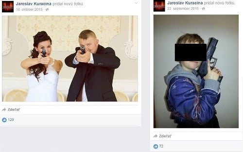 Na internete najnovšie kolujú fotografie z FB profilu podnikateľa Kuracinu. Na jednej z nich dovolí svojmu dieťaťu držať v rukách zbraň.