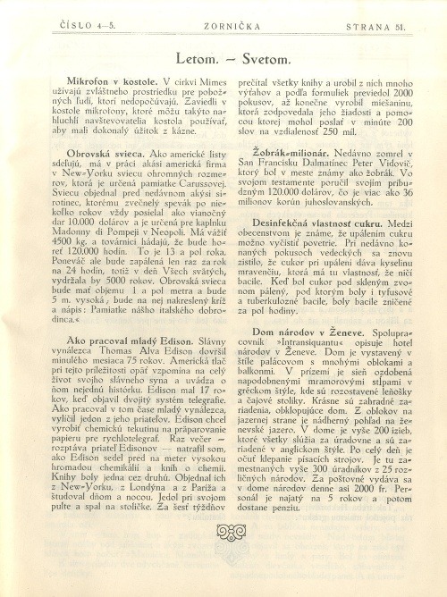 V časopise Zornička deti v roku 1922 našli aj zaujímavé správy zo sveta či vtipy.