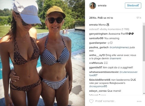 Emily Ratajkowski sa na instagrame pochválila sympatickou maminou, ktorá v plavkách vzhľadom na svoj vek nevyzerá vôbec zle. 