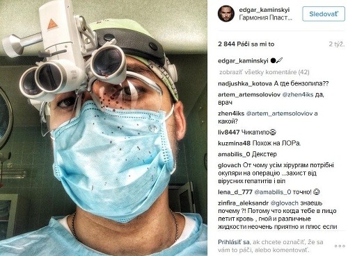 Ukrajinský chirurg zverejňuje SELFIE