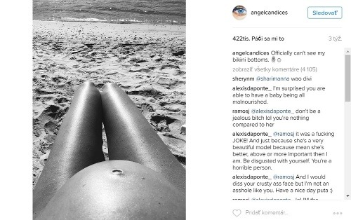 Candice Swanepoel zásobuje fanúšikov aj takýmito zábermi svojho tehotenského bruška. 