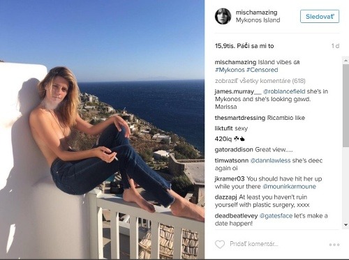 Mischa Barton ukázala fanúšikom prsia. Vedomá si toho, že instagram takéto zábery netoleruje, bradavky si graficky rozmazala.