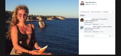 Olga Menzelová sa na sociálnej sieti pochválila fotkami z dovolenky.
