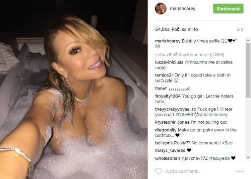 Táto fotka priviedla na hriešne myšlienky nejedného mužského obdivovateľa speváčky Mariah Carey. 