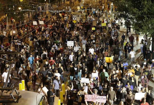 Protesty v meste Charlotte