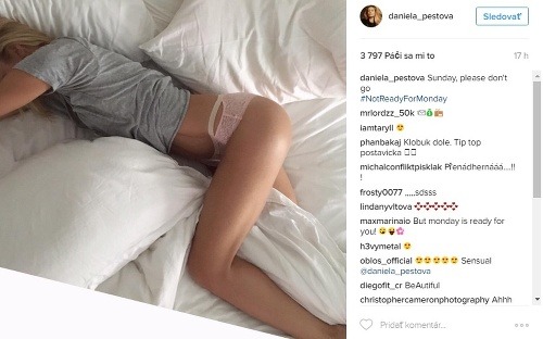 Daniela Peštová zverejnila na instagrame takúto sexi fotku. 
