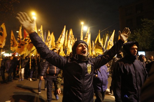 Ukrajinskí nacionalisti pochodovali v