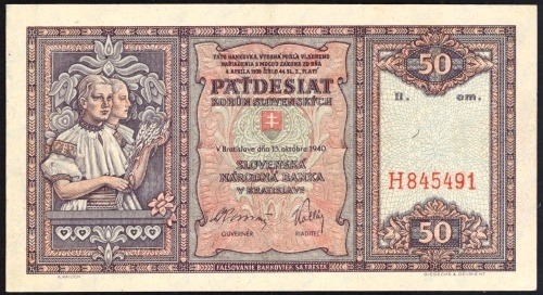 50-koruna z roku 1940