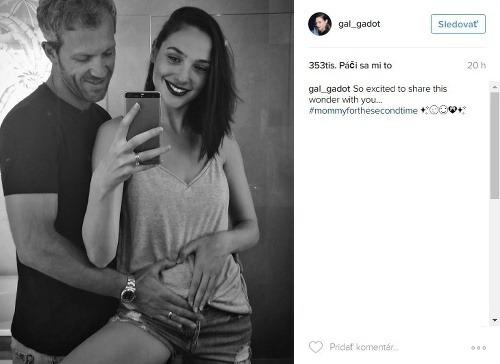 Herečka Gal Gadot sa o svoju radosť podelila na sociálnej sieti Instagram