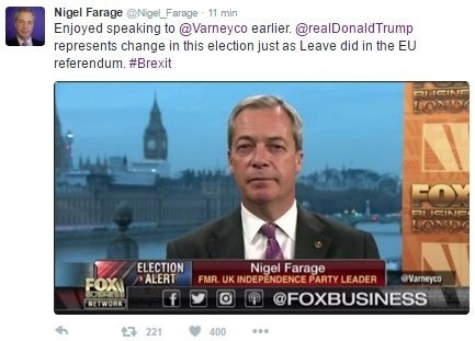 Tweet Nigela Faragea