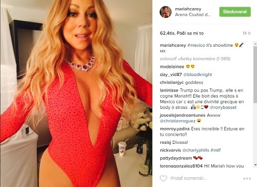 Mariah Carey si potrpí na tom, aby bol jej outfit vždy sexi. 