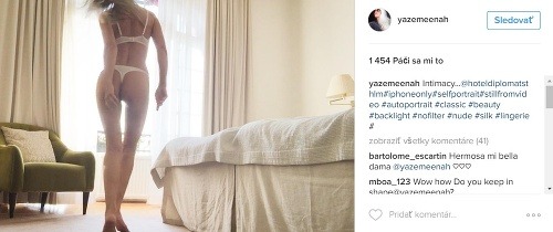 Yazemeenah Rossi zverejnila na instagrame takúto fotku v spodnej bielizni. 