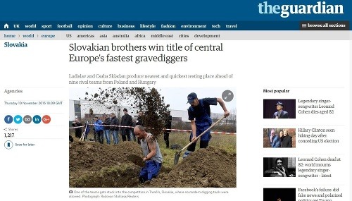 Správa o súťaži v britskom denníku The Guardian