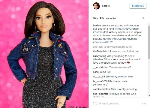 Na trhu je už Barbie s podobizňou plus size modelky Ashley Graham. 