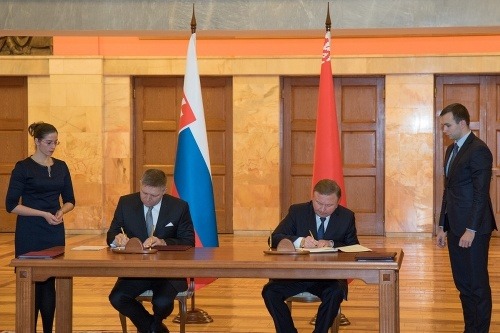 Robert Fico a predseda vlády Bieloruska  Andrej Kobjakov