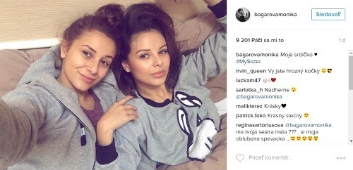 Monika Bagárová sa na instagrame pochválila svojou rovnako peknou sestrou Natáliou. 
