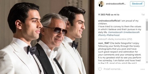 Amos a Matteo sú rovnako charizmatickí ako ich slávny otec Andrea Bocelli.
